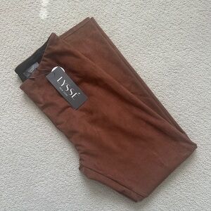 Lysse Suede-Look Leggings in Danish Brown